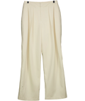 The Couture Club Cream pleated trousers, size UK 6 — front