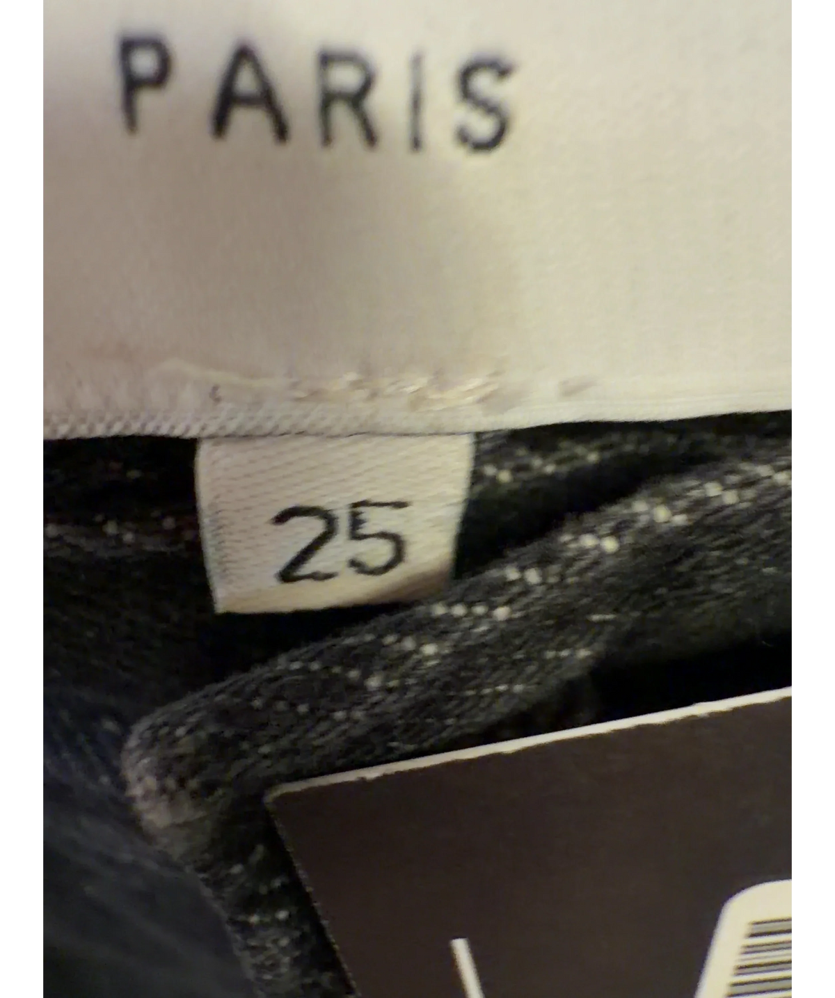 Rosaé Paris Black Jean Le Dan, size W25 — care label
