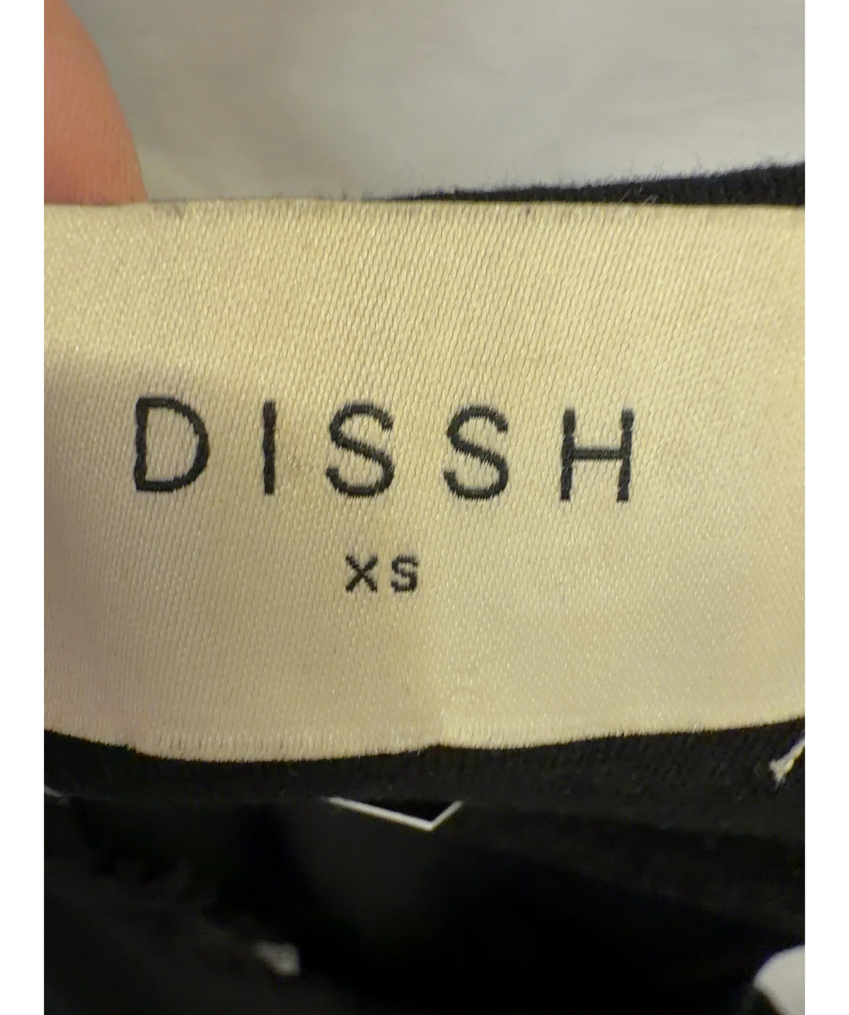 DISSH Black Rebecca black lace-trim knit tank, size UK XS — detail