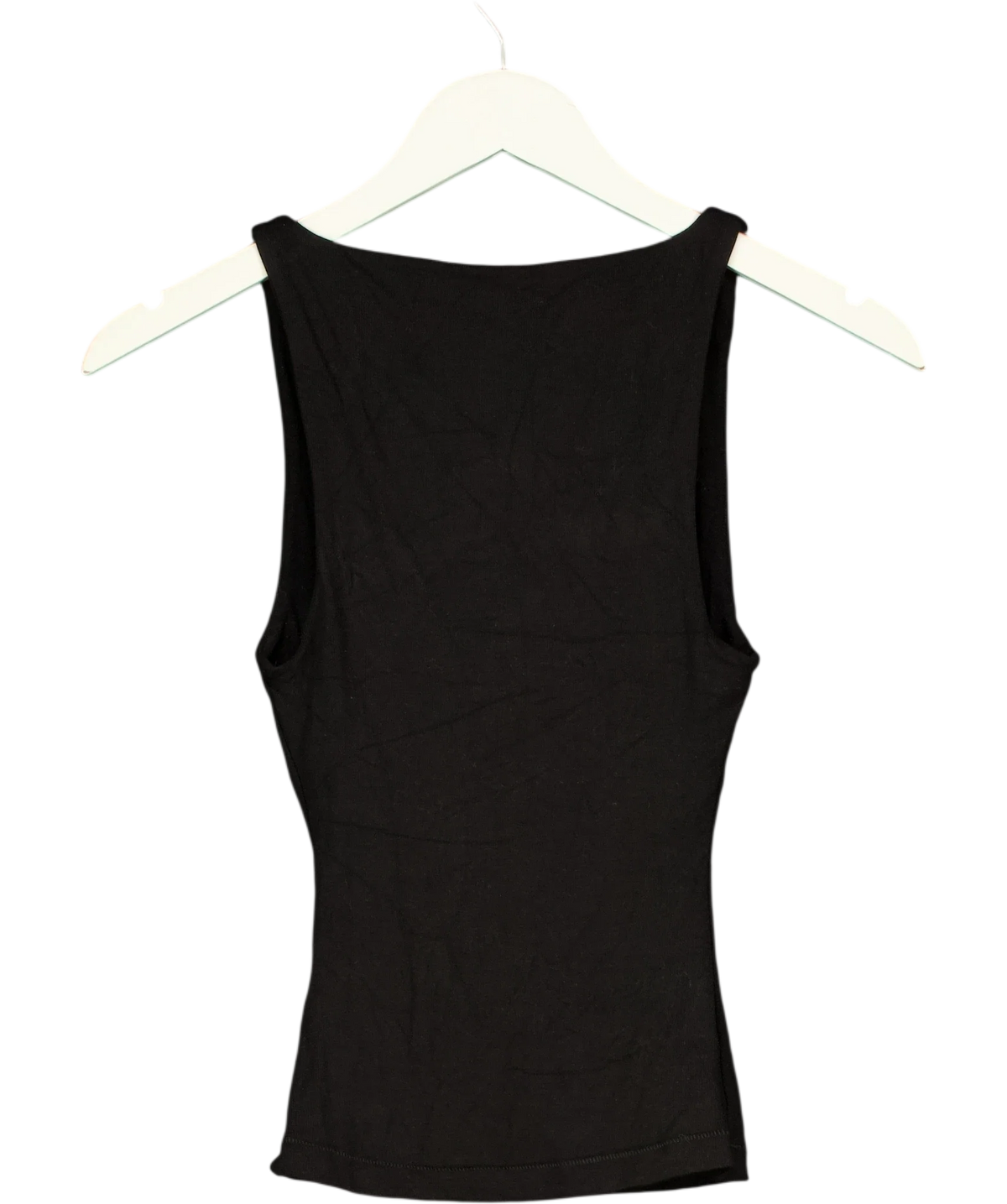 DISSH Black Rebecca black lace-trim knit tank, size UK XS — back