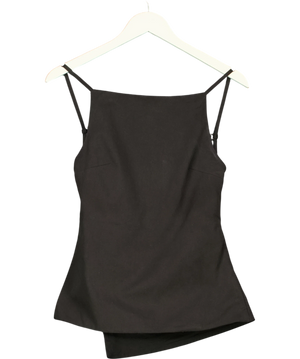 Ancosti Black Square Neckline Open Back Top UK XS
