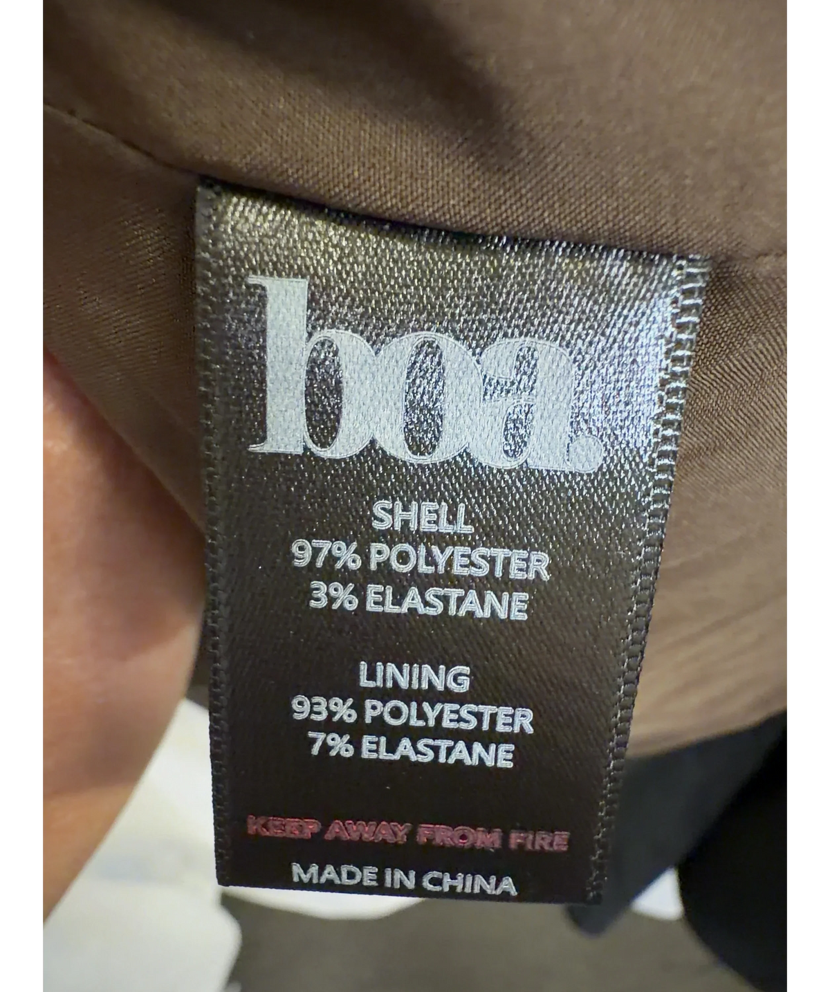 BOA Brown Clean Cut Waistcoat, size UK XS — label