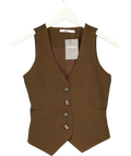 BOA Brown Clean Cut Waistcoat, size UK XS — front