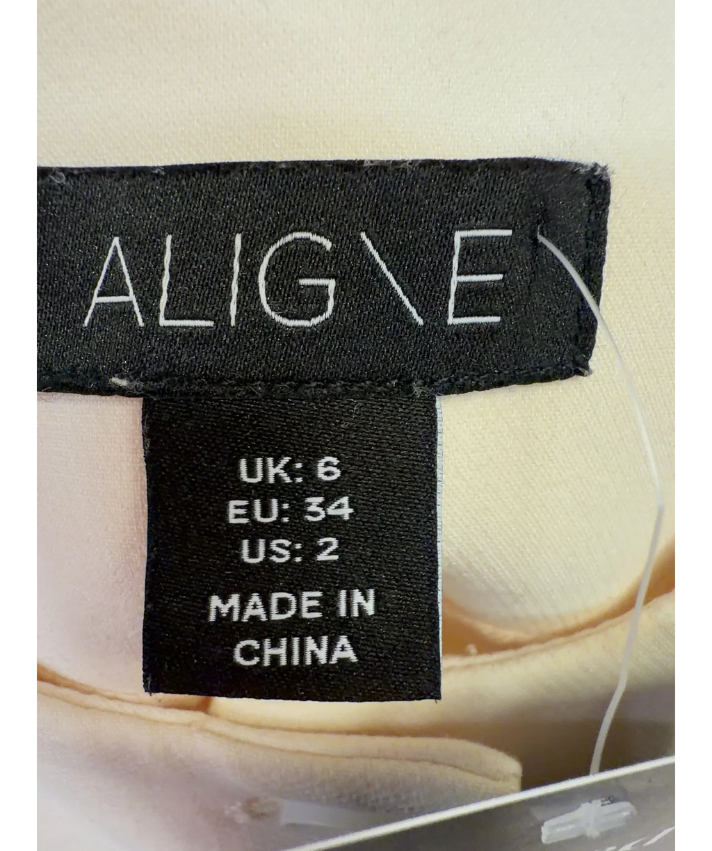 Aligne ivory Mitch High-Neck Waistcoat, size UK 6 — care label