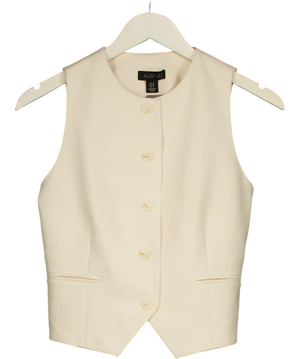 Aligne Mitch High-Neck Waistcoat White UK 6