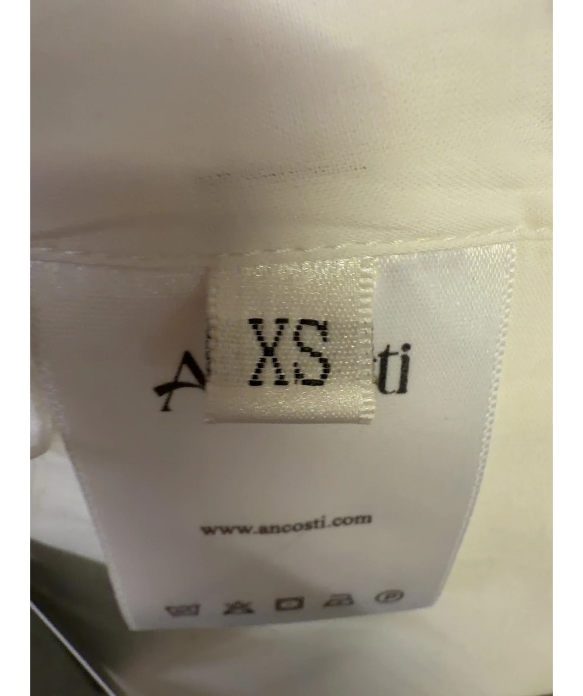 Ancosti White Colour, size UK XS — care label