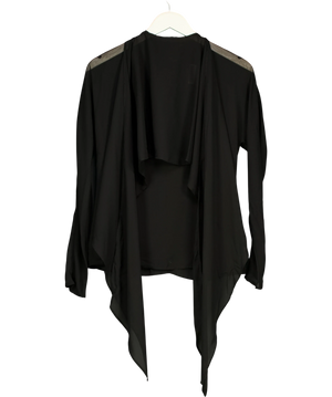 ASOS Black Sheer Shoulder Blouse UK 8