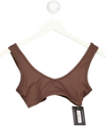 SISTERLY TRIBE Brown activewear crop top, size UK XS — front