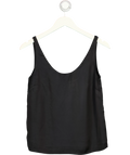 Autograph Black Satin Scoop Neck Cami Top, size UK 6 — front
