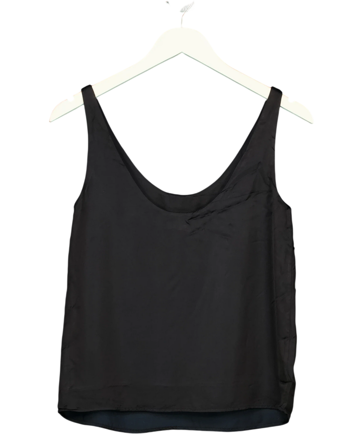 Autograph Black Satin Scoop Neck Cami Top, size UK 6 — back