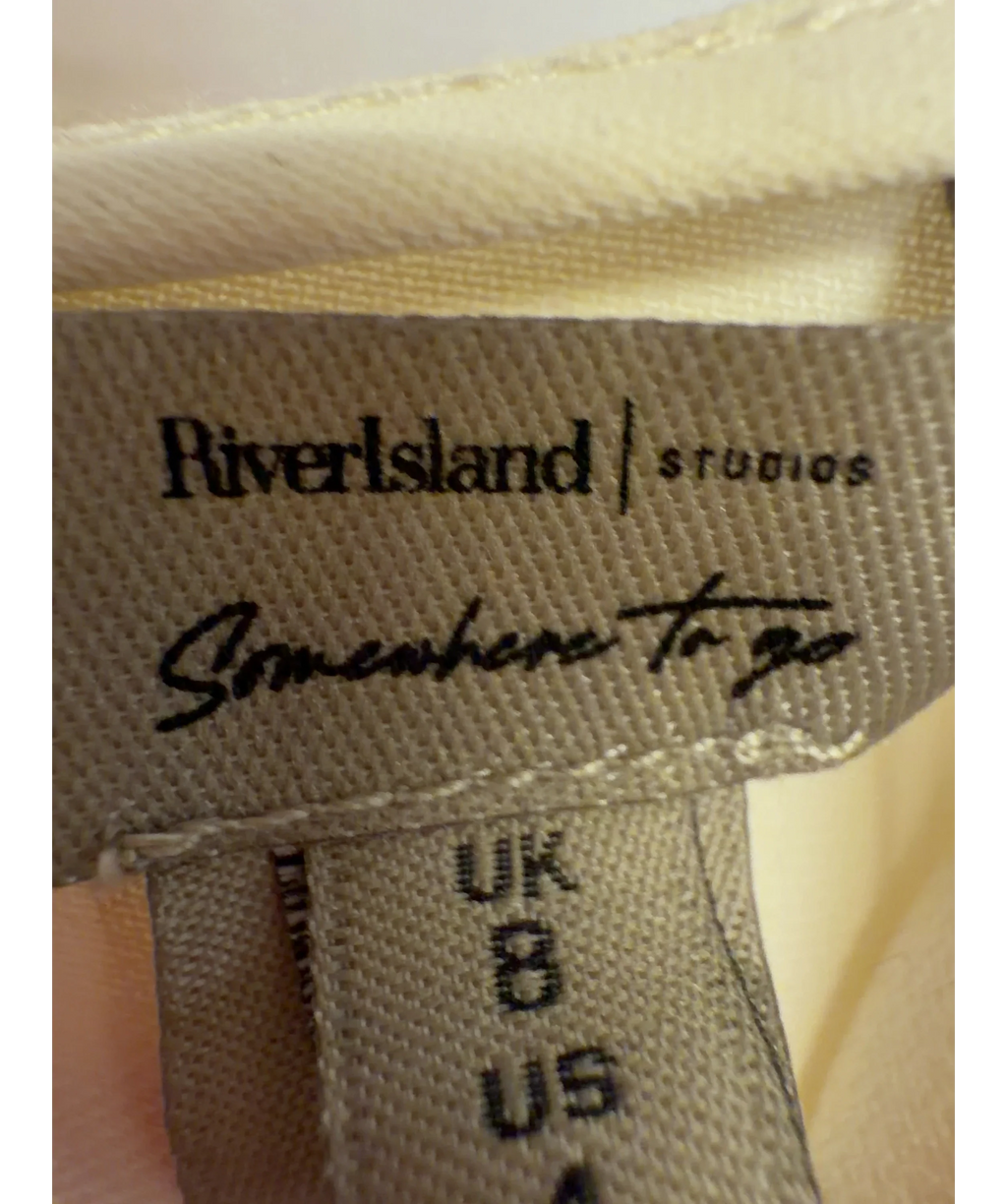 River Island Cream draped overlay blouse, size UK 8 — detail