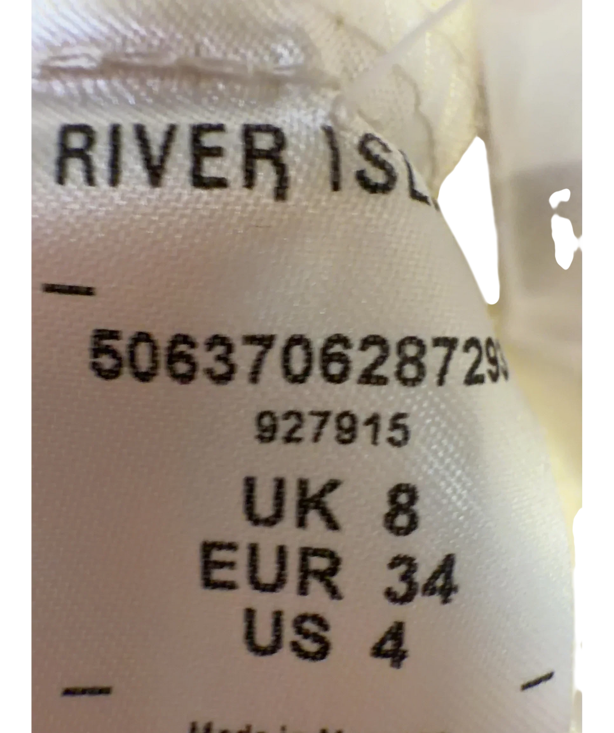 River Island Cream draped overlay blouse, size UK 8 — fabric detail