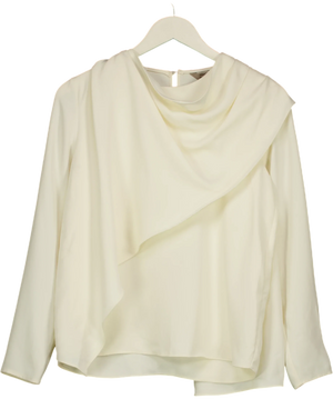 River Island Draped Overlay Blouse Cream UK 8
