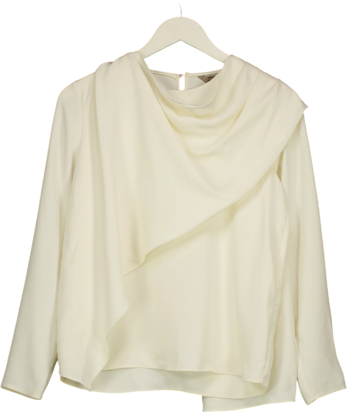 River Island Cream draped overlay blouse, size UK 8 — front