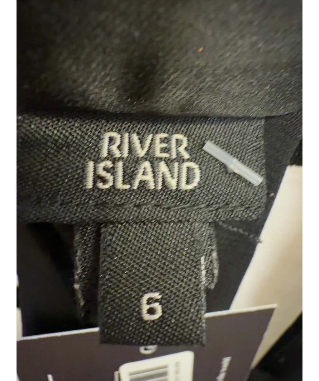 River Island Black satin halter neck top, size UK 6 — detail