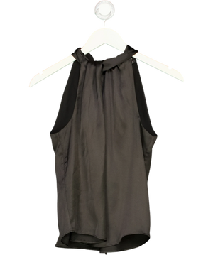 River Island Satin Halter Neck Top Black UK 6