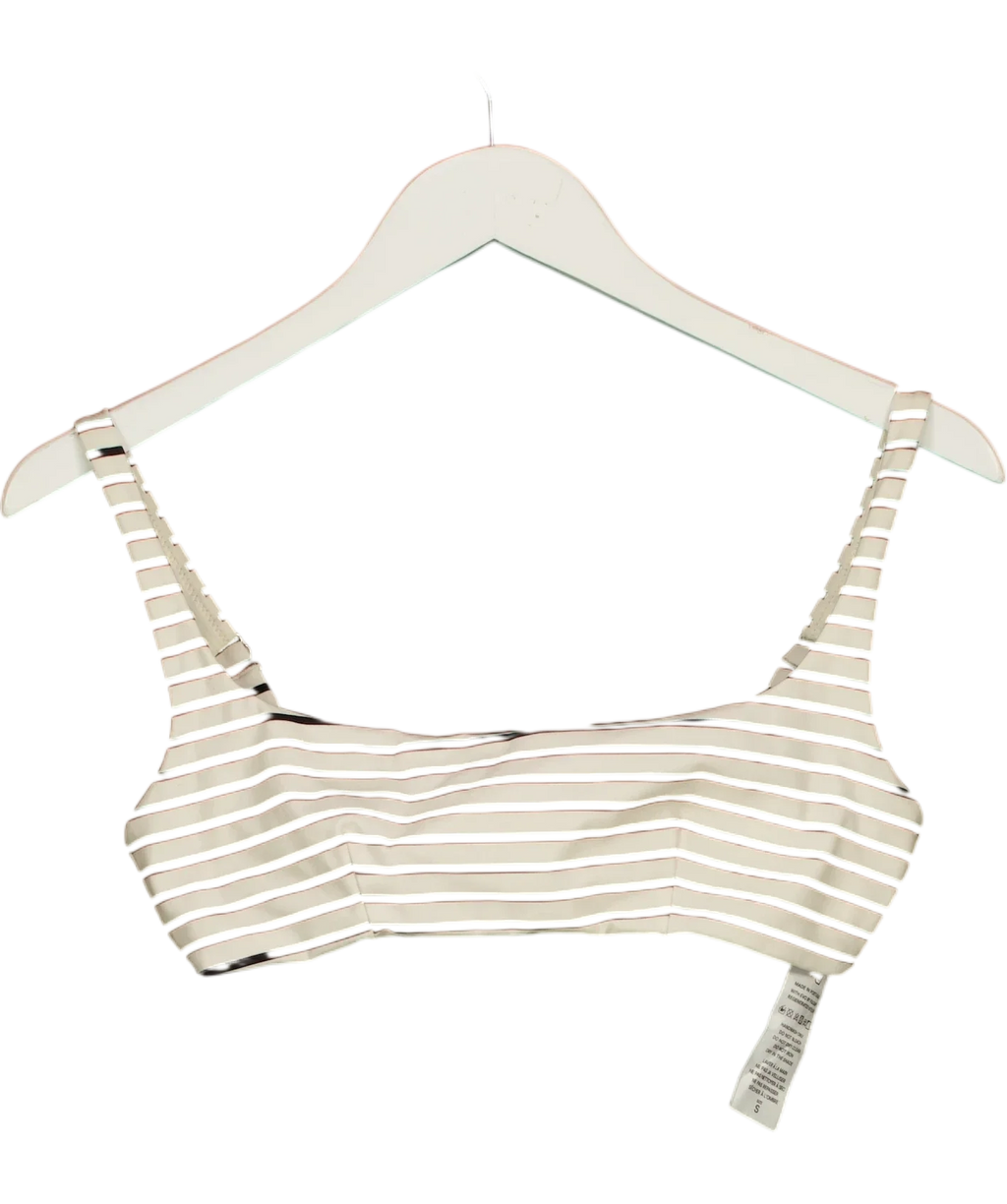 Reformation Cream Kauaii Bikini Top, size UK S — front