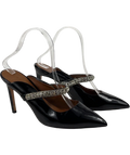 Kurt Geiger Black Strass Point / Duke style patent mule, size UK 5 EU 38 👠 — front