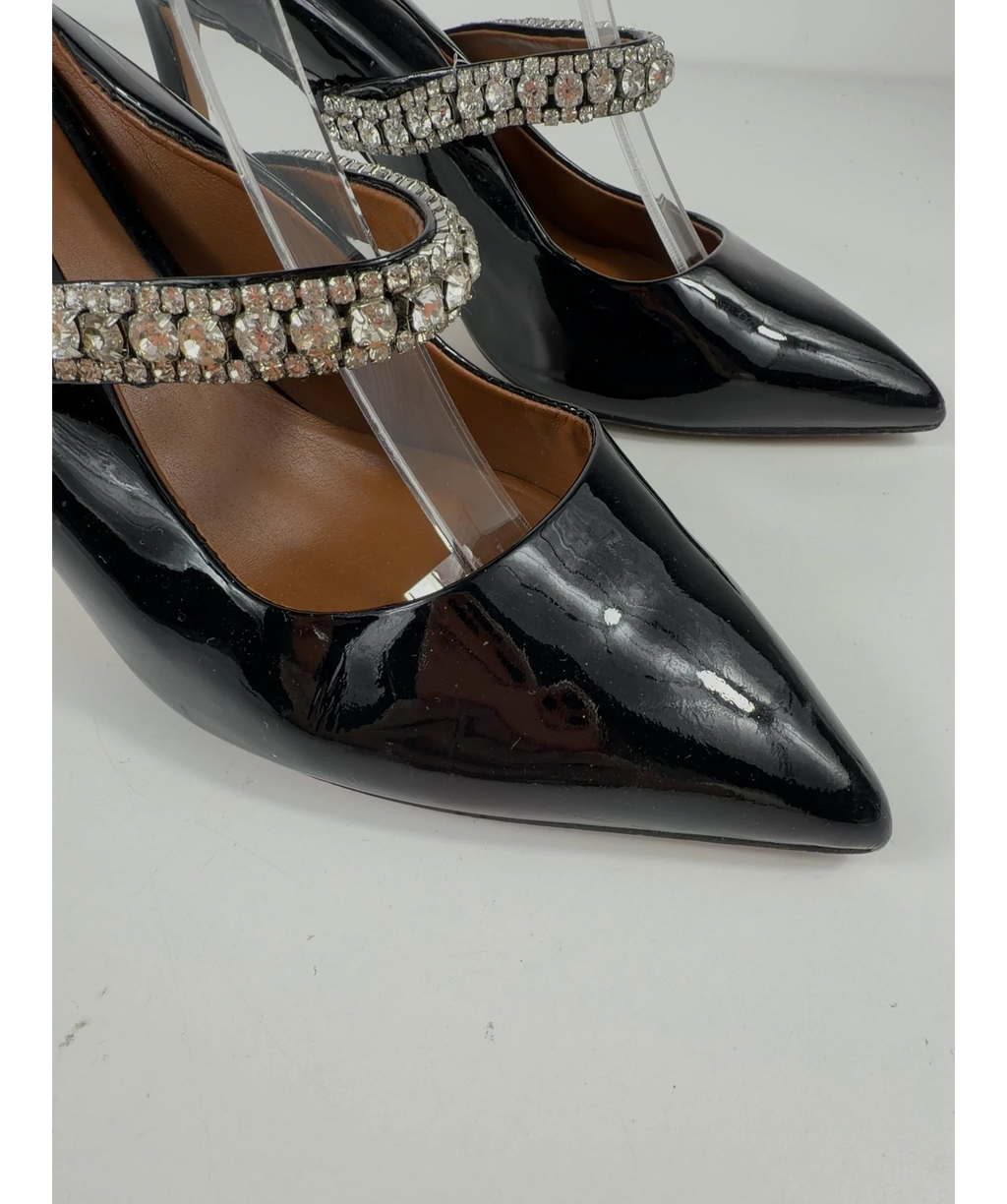 Kurt Geiger Black Strass Point / Duke style patent mule, size UK 5 EU 38 👠 — additional view