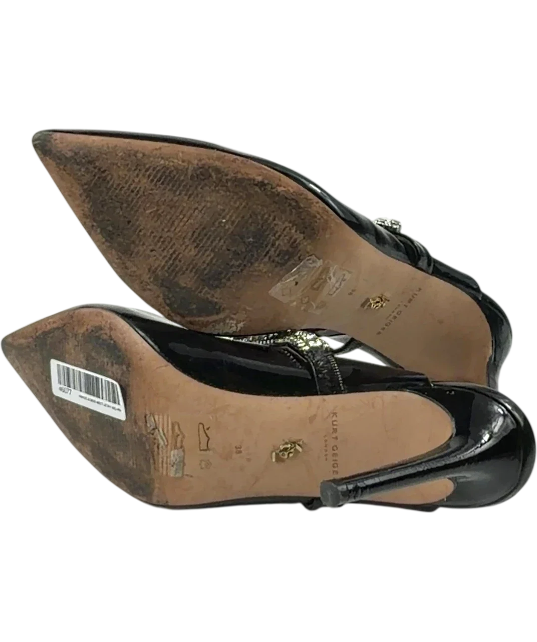 Kurt Geiger Black Strass Point / Duke style patent mule, size UK 5 EU 38 👠 — view 8