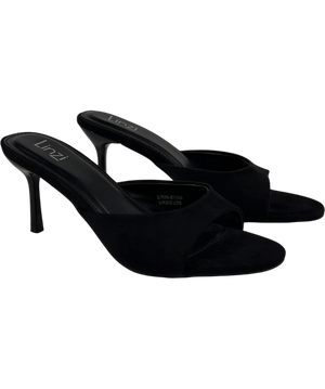 Linzi Erin Black Faux Suede Mule UK 5