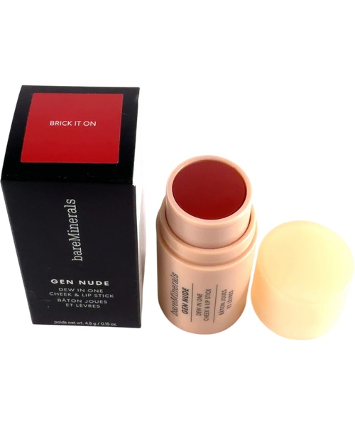 bareMinerals BRICK IT ON Gen Nude Dew in One Cheek & Lip Stick, size 4.5g — back
