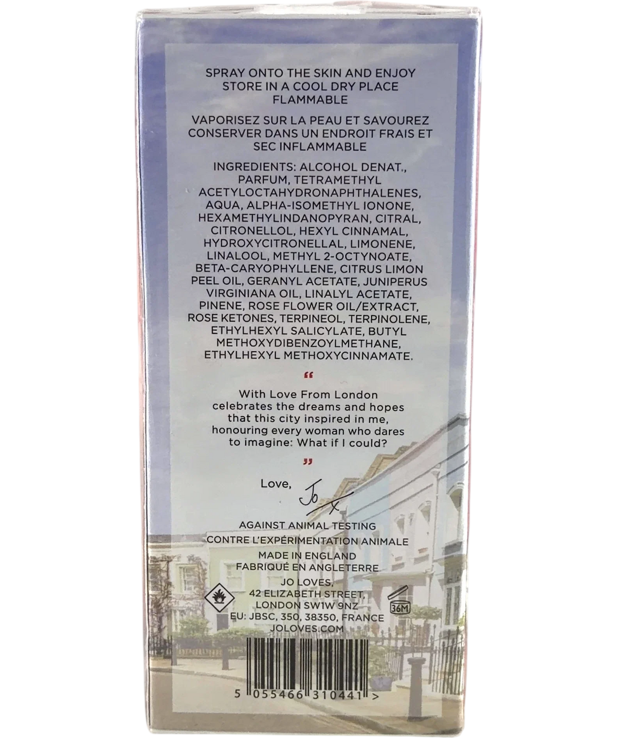 JO LOVES With Love From London, size 100ml — back