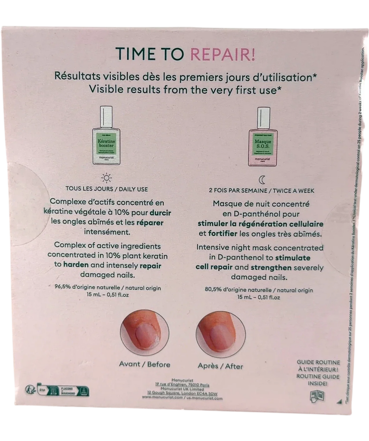 Manucurist Manucurist Duo Day & Night Regenerating Nail Care Routine 2 x 15ml, size 15ml — back