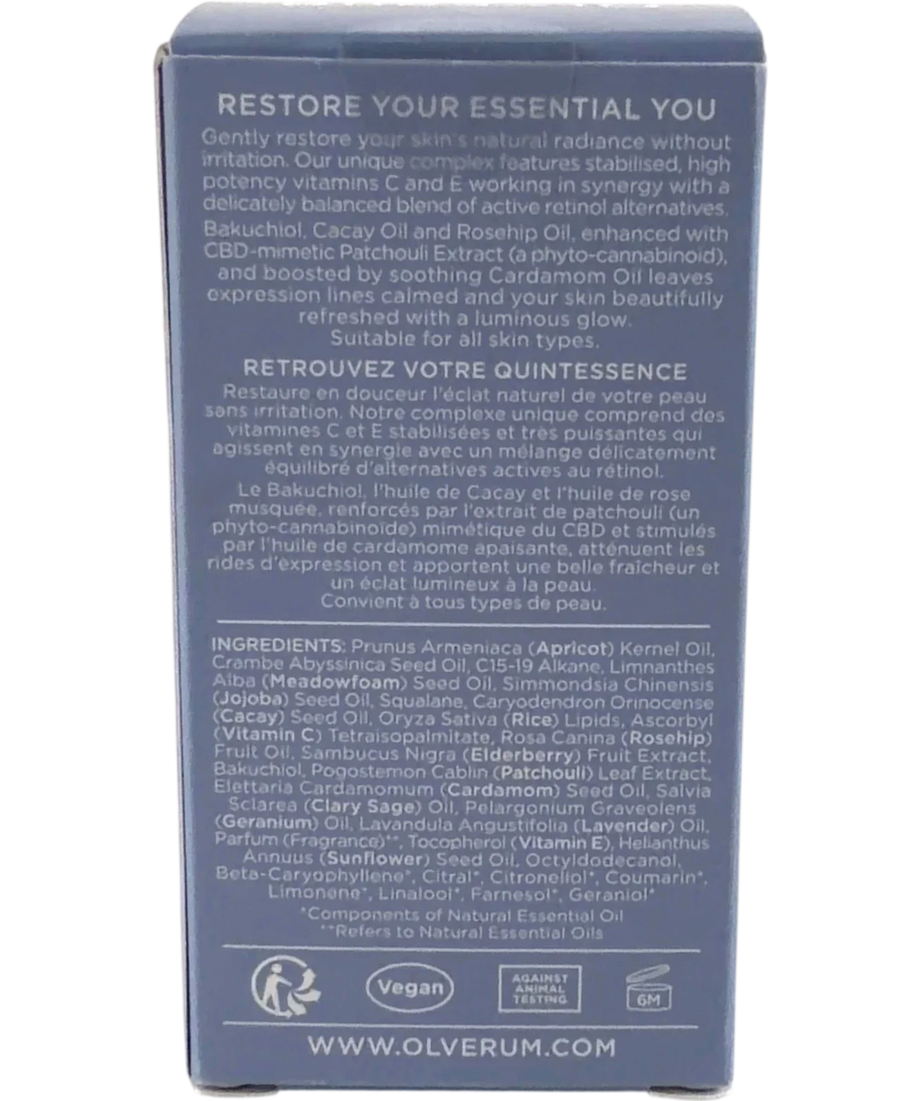 olverum PURE RADIANCE FACIAL OIL, size 30ml — back