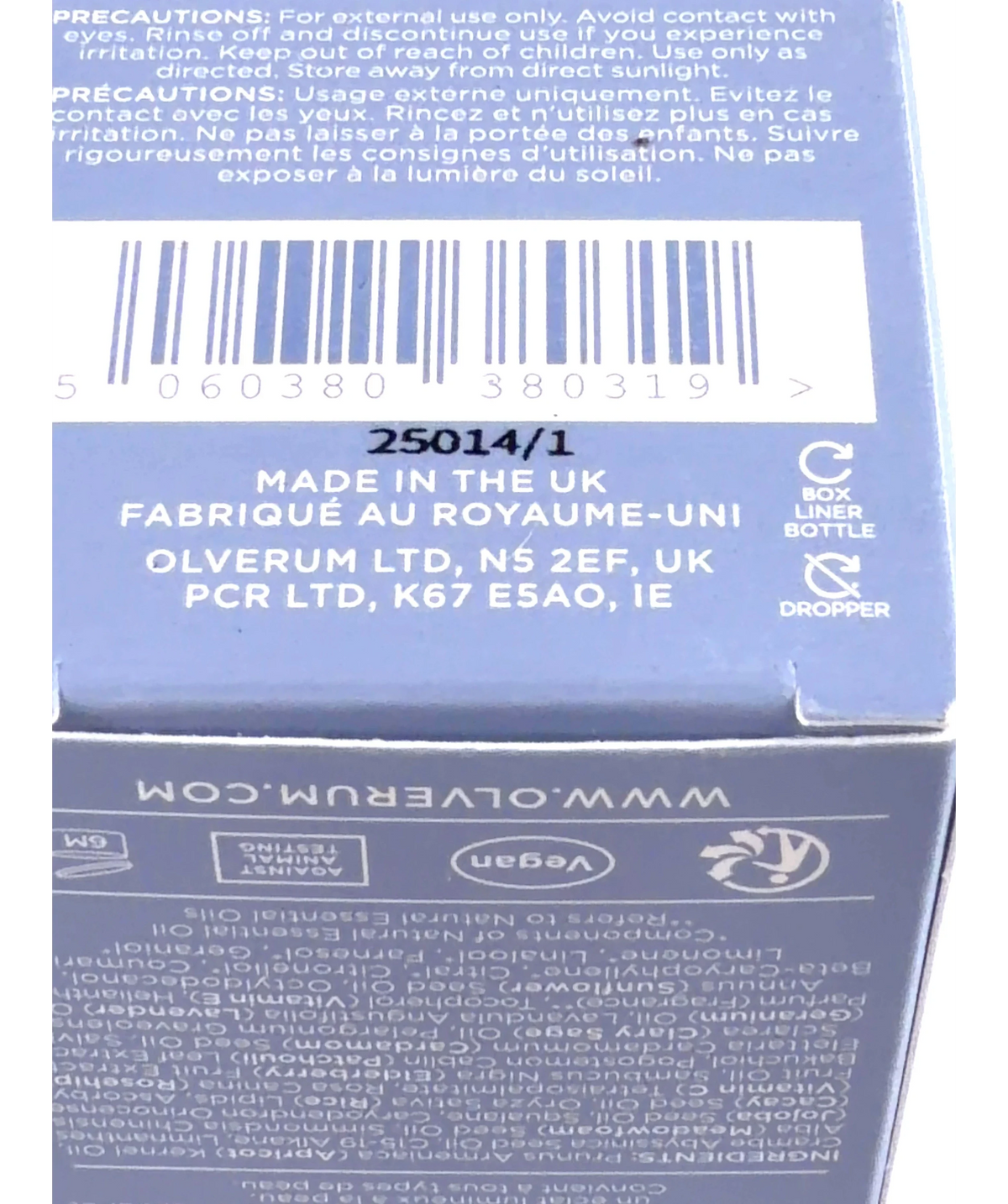 olverum PURE RADIANCE FACIAL OIL, size 30ml — detail