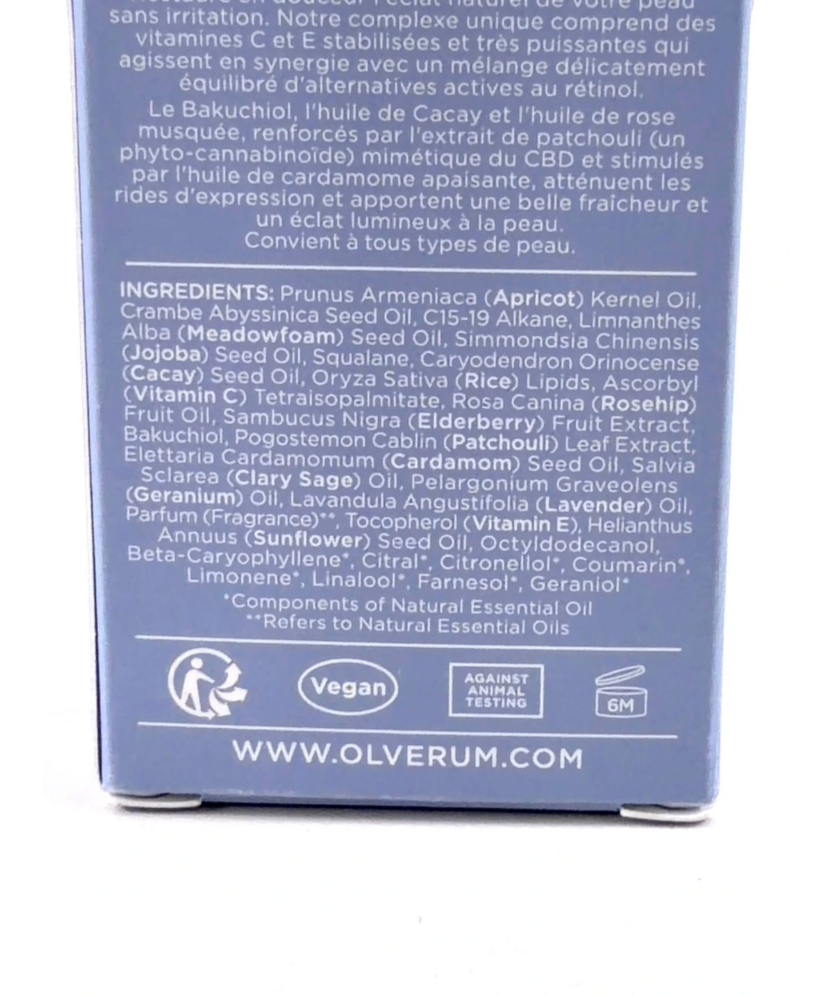 olverum PURE RADIANCE FACIAL OIL, size 30ml — fabric detail
