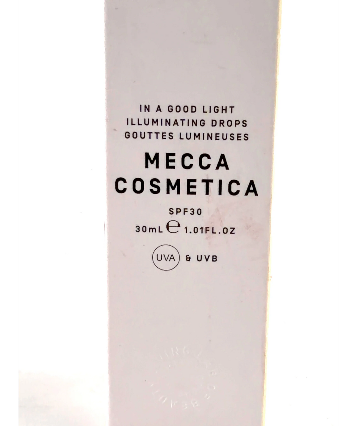mecca cosmetica BRONZE IN A GOOD LIGHT ILLUMINATING DROPS GOUTTES LUMINEUSES, size 30ml — label