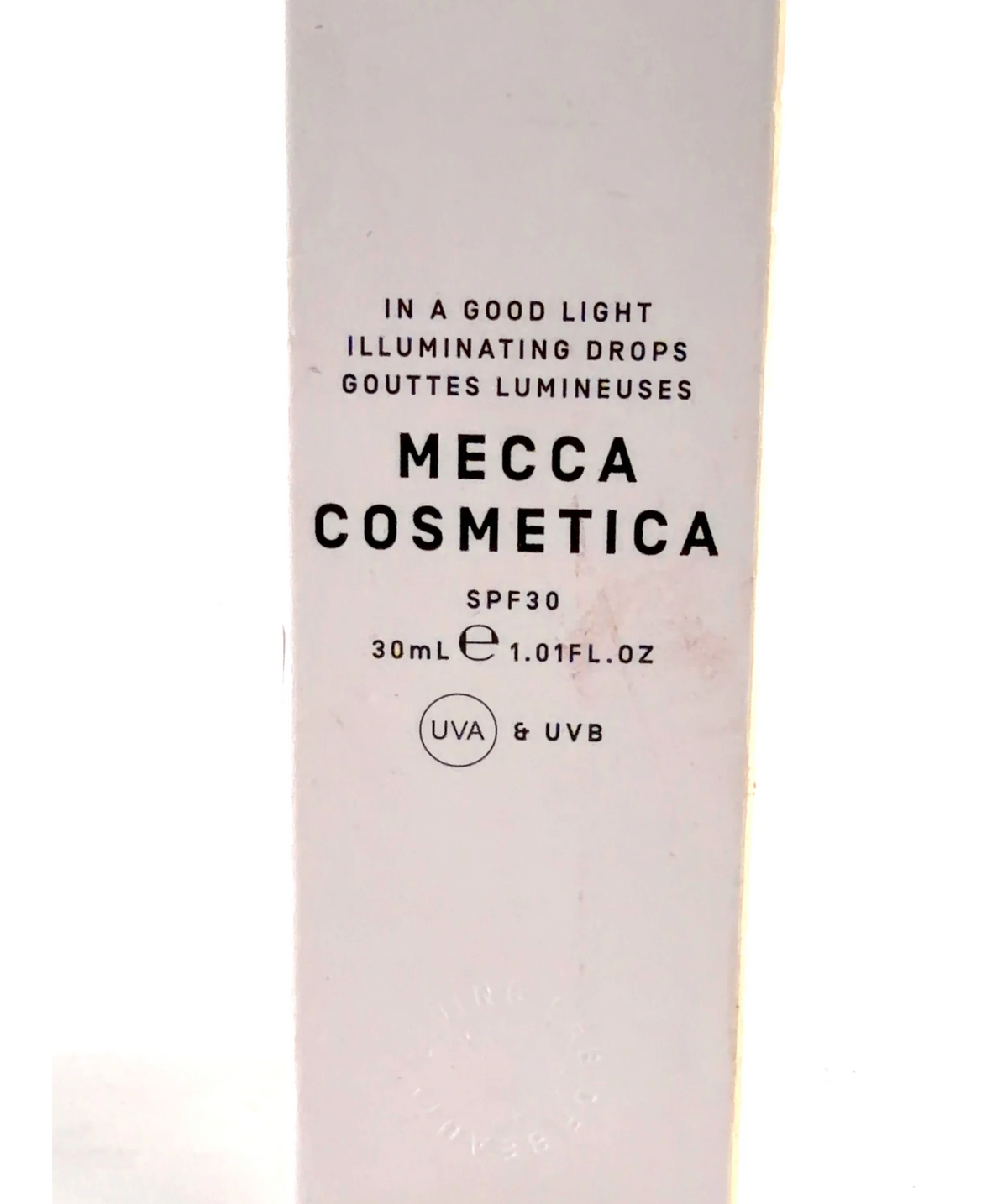mecca cosmetica BRONZE IN A GOOD LIGHT ILLUMINATING DROPS GOUTTES LUMINEUSES, size 30ml — care label