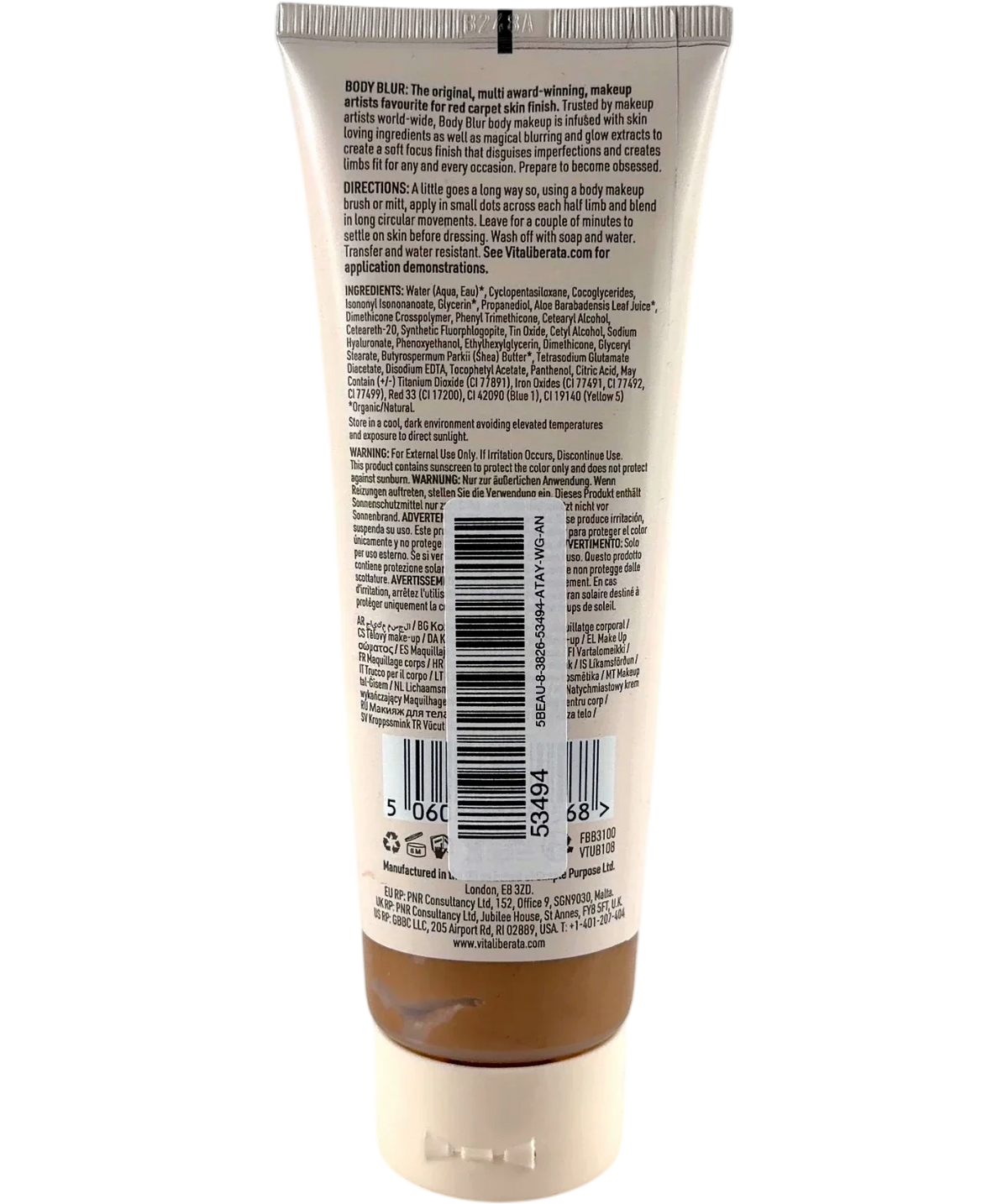 Vita Liberata Medium Vita Liberata Original Body Blur Illuminising Body Makeup Medium 100ml, size 100ml — back