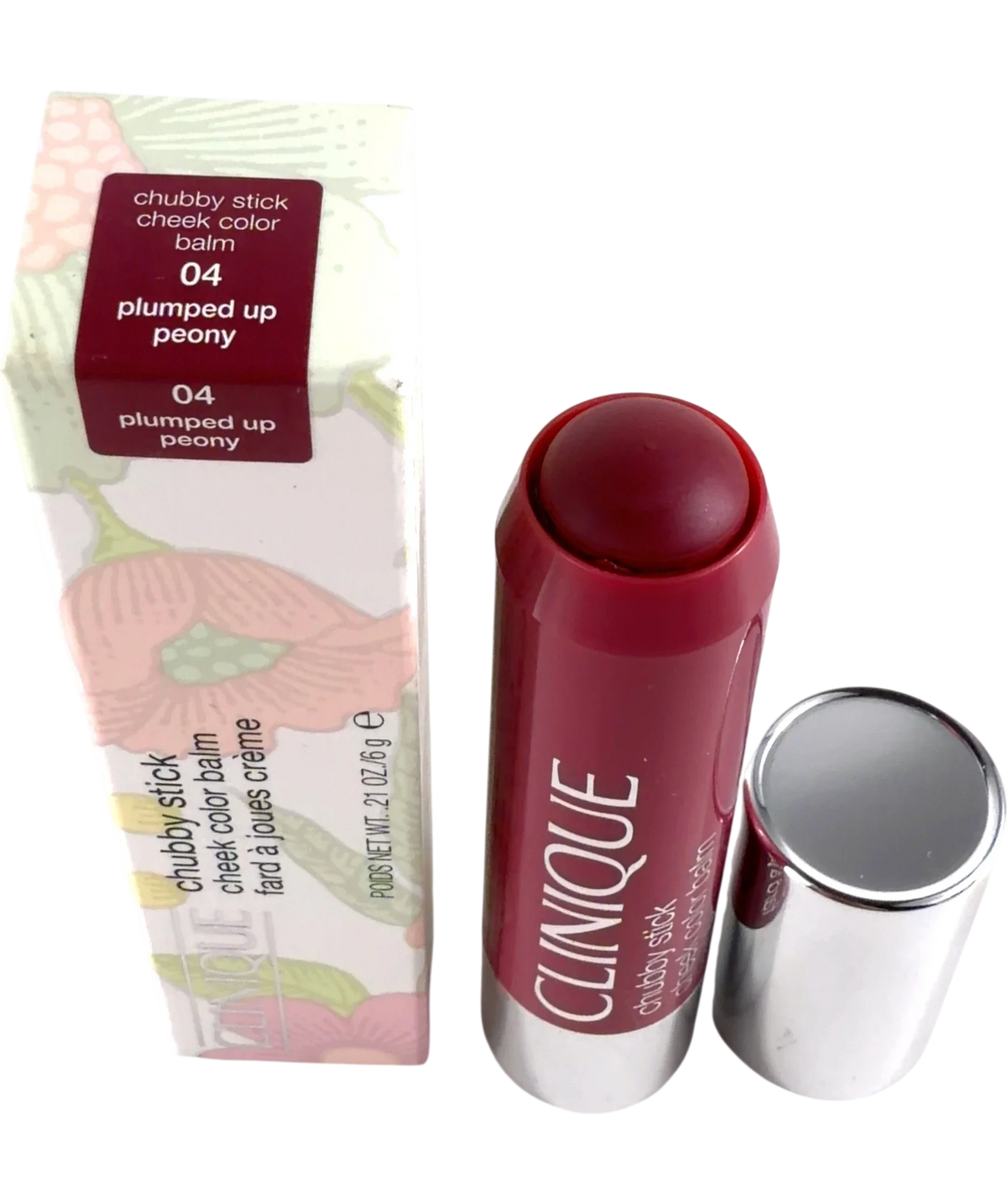 Clinique 04 plumped up peony Chubby Stick Cheek Colour Balm, size 6g — back
