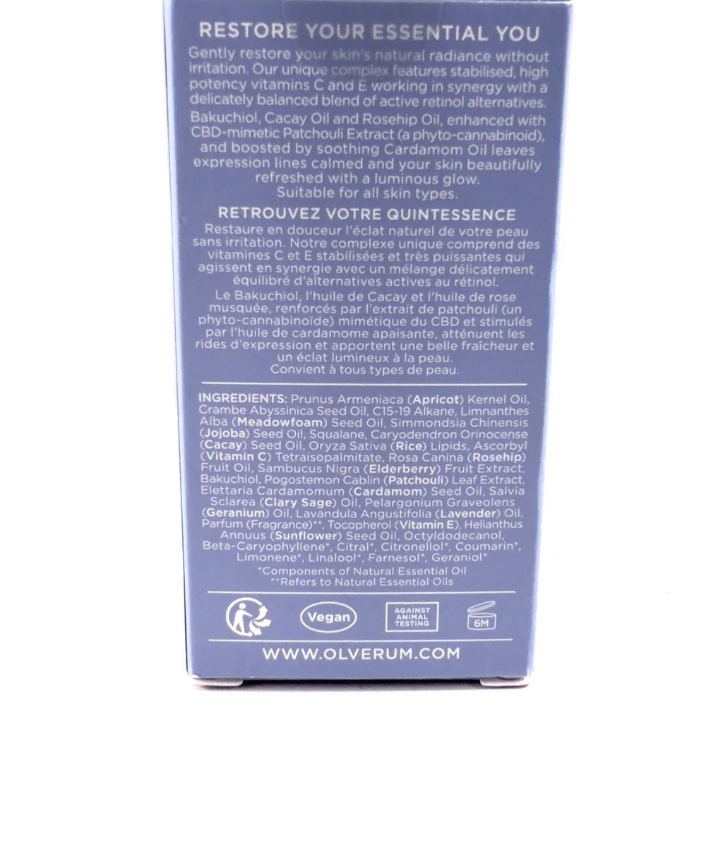 olverum Pure Radiance Facial Oil, size 30ml — fabric detail