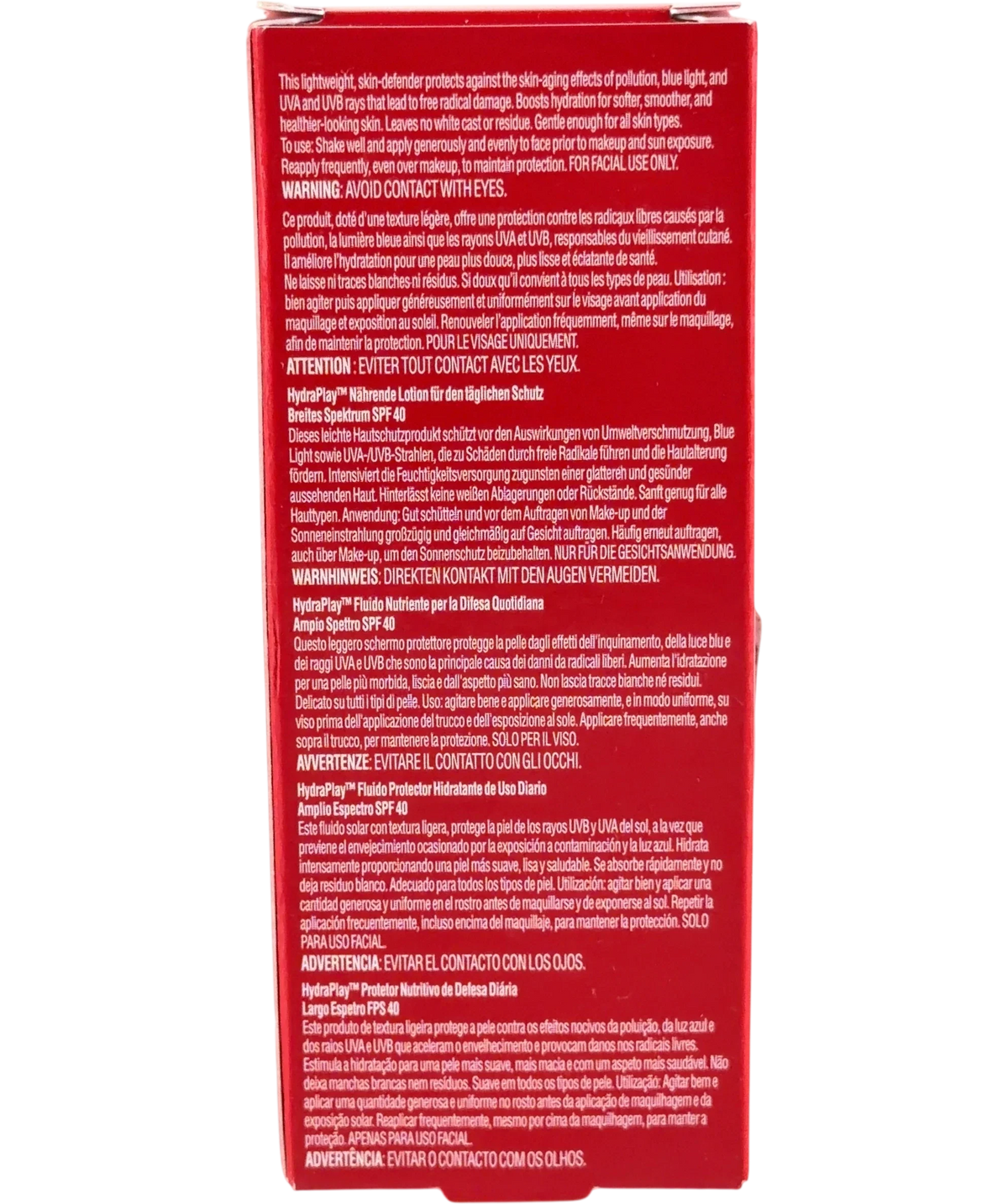 Elizabeth Arden Eight Hour HydraPlay Daily Defense Nourishing Fluid Broad Spectrum SPF 40, size 50ml — back