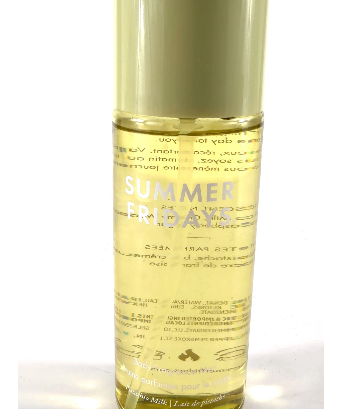 Summer Fridays Pistachio Milk Pistachio Milk Body Fragrance Mist, size 240ml — label