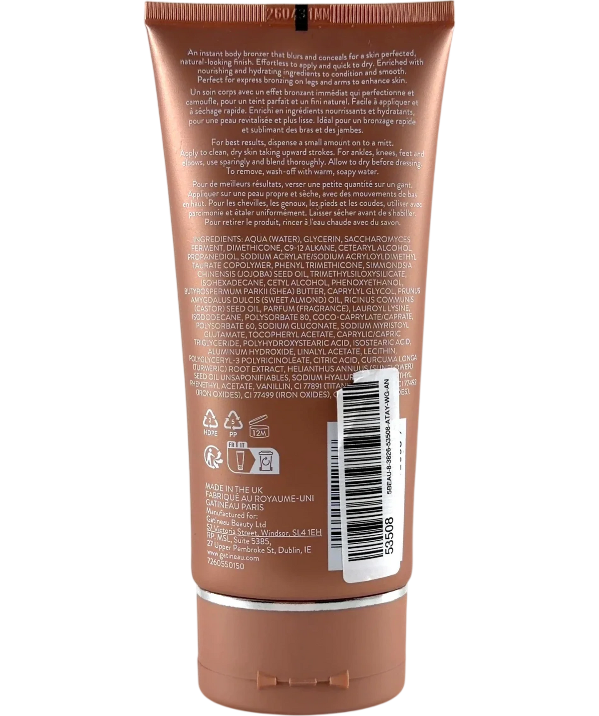 gatineau LIGHT / MEDIUM GOLDEN GLOW BLURRING BODY BRONZE, size 150ml — back