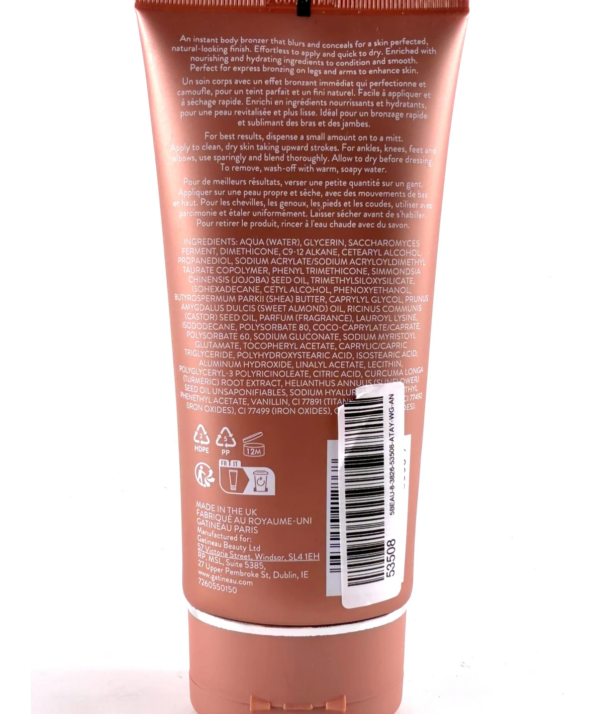 gatineau LIGHT / MEDIUM GOLDEN GLOW BLURRING BODY BRONZE, size 150ml — detail