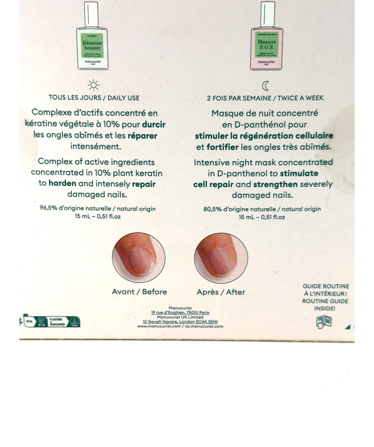 Manucurist Day & Night Duo, size 15ml — care label