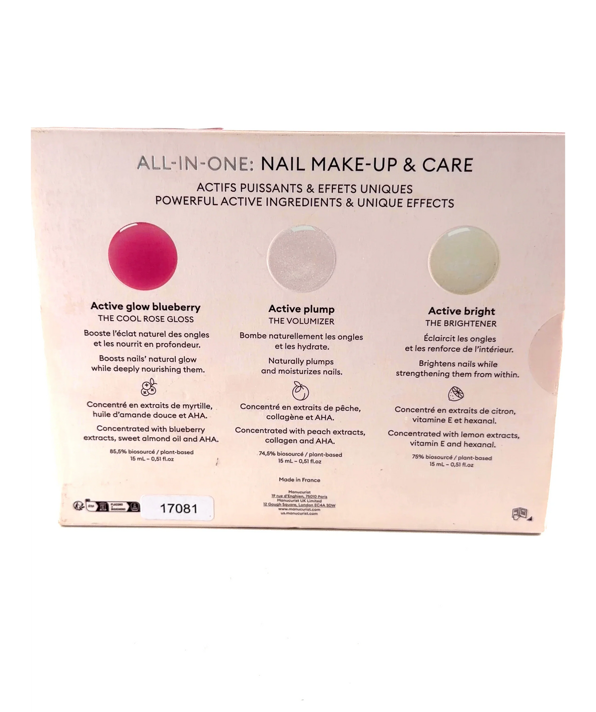 Manucurist Active icons trio, size 15ml — fabric detail