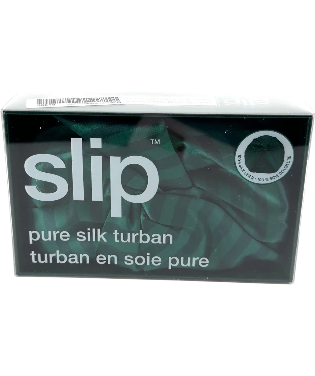 Slip Slip Pure Silk Turban Emerald Green One Size — front