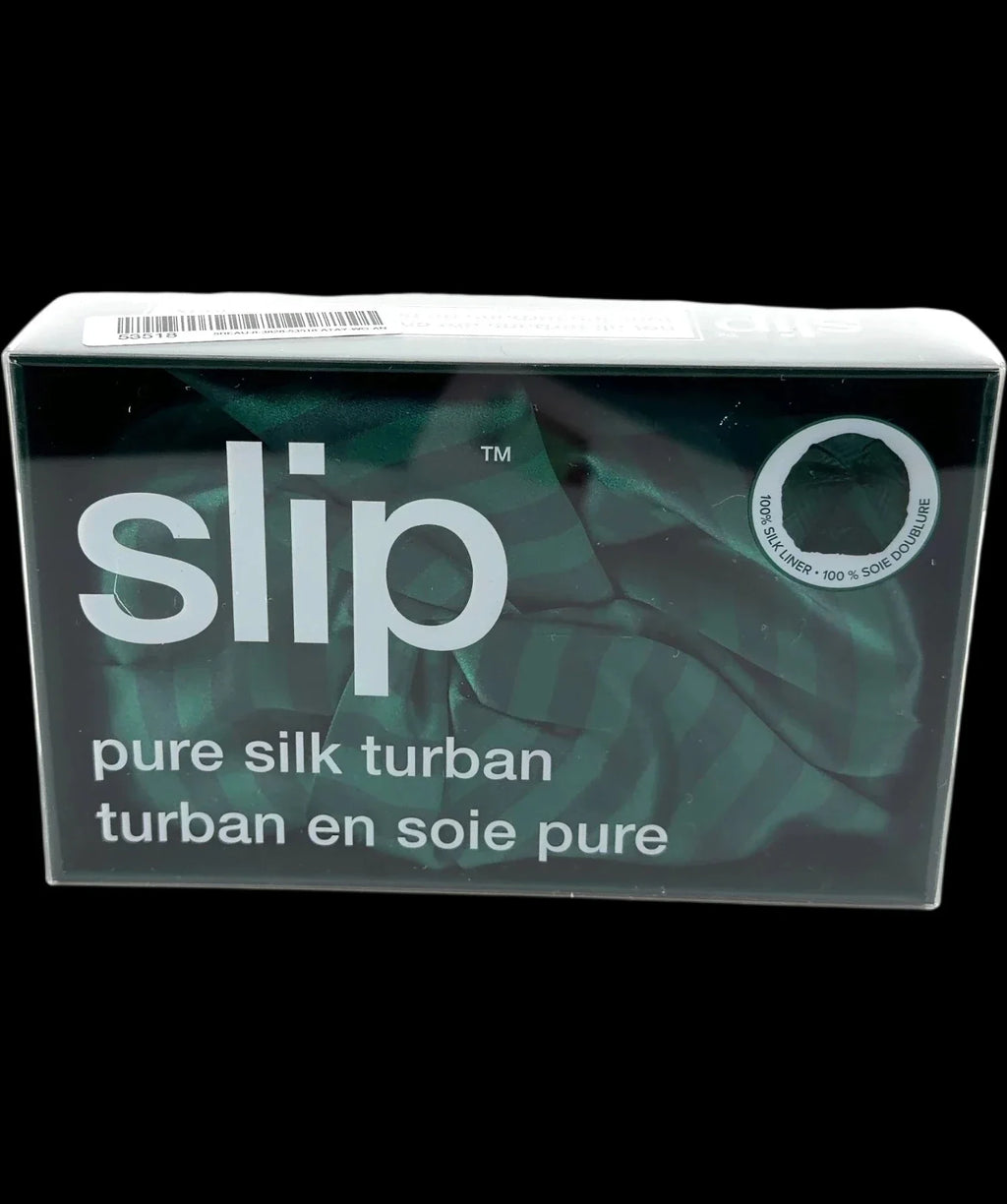 Slip Slip Pure Silk Turban Emerald Green One Size — detail