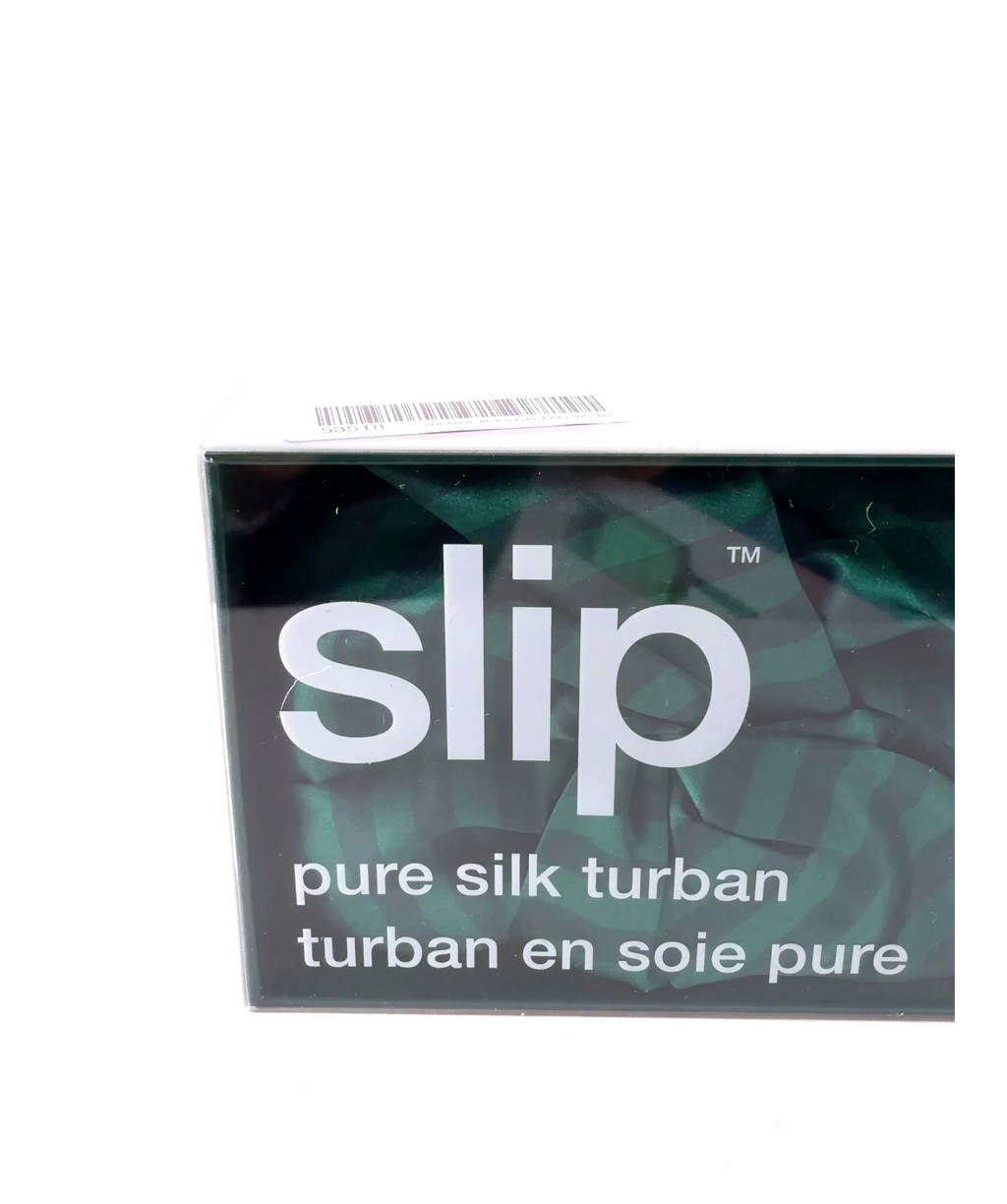 Slip Slip Pure Silk Turban Emerald Green One Size — label