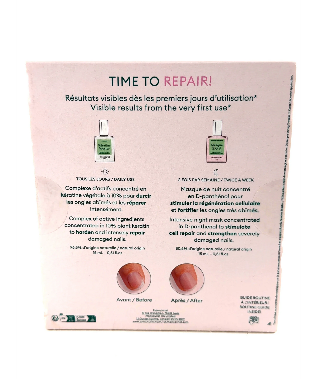 Manucurist DUO DAY & NIGHT, size 15ml — fabric detail