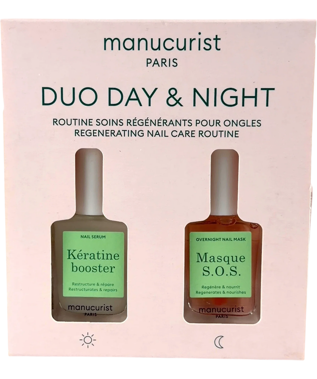 Manucurist Duo Day & Night Regenerating Nail Care Routine, size 15ml — front