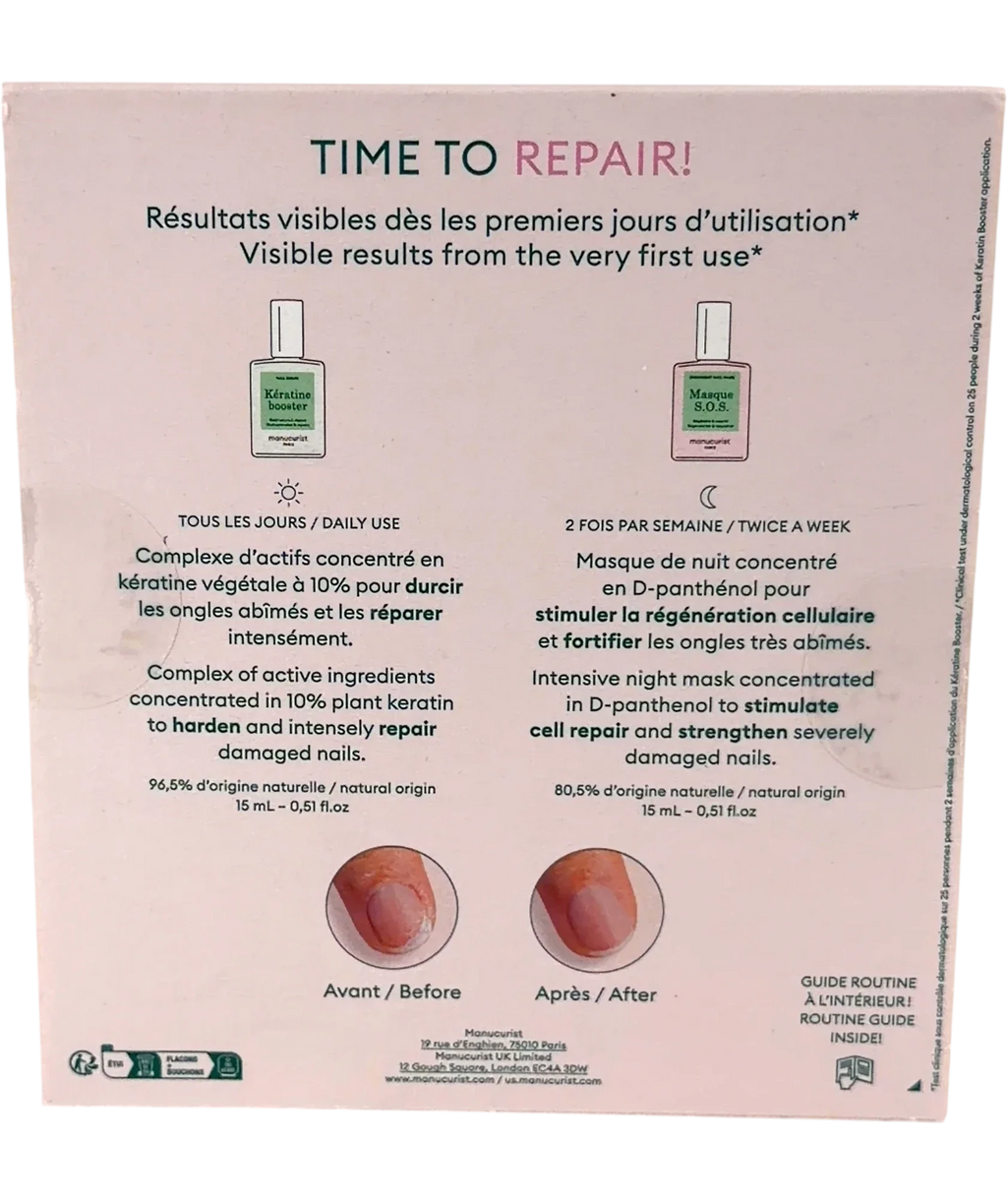 Manucurist Duo Day & Night Regenerating Nail Care Routine, size 15ml — back