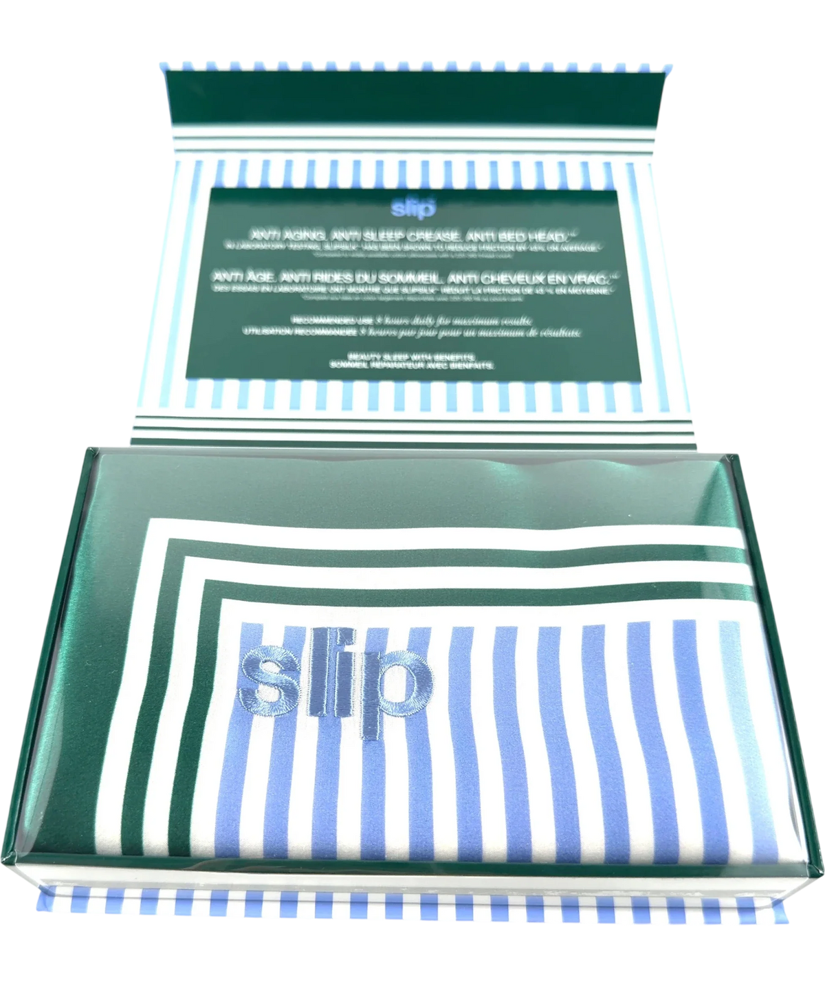 Slip Slip Pure Silk Queen Pillowcase Game Day Stripe — front