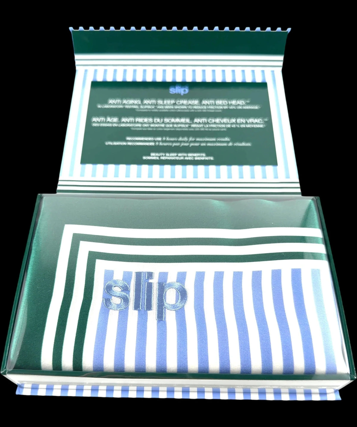 Slip Slip Pure Silk Queen Pillowcase Game Day Stripe — detail